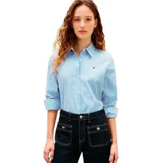 Tommy Hilfiger Ess Poplin Regular Fit Langarmhemd - Classic Ithaca Stp Mesmerizing Blue - 36