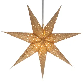 GURU SHOP Faltbarer Advents Leucht Papierstern, Weihnachtsstern 60 cm - Lunara Gold
