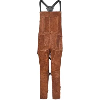 VEVOR Leder-Schweißerschürze mit geteiltem Bein, Latzschürze 610x1067 mm, Arbeitsschürze aus Rindsleder, Sicherheitsschürze mit 3 Taschen für Holz-, Garten-, Schmiedearbeiten, Größe M