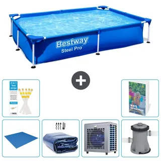 Bestway Steel Pro Rechteckig - 221x150x43 cm - 7-teilig S124 - Blau