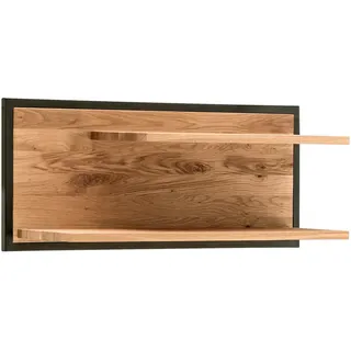 Linea Natura Wandboard , Schwarz, Eichefarben , Holz, Metall , Wildeiche , massiv, vollmassiv, Hartholz , 80x35x26 cm , Holzmöbel, Holzregale, Wandboards Holz