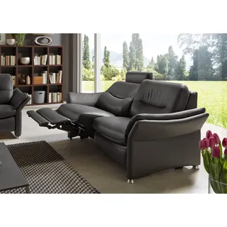 Hukla Couch Leder 3-Sitzer Schwarz