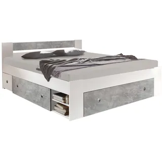 Pol Power Stefan Bett Holzwerkstoff Dekorfolie 3 Schubladen 180x200 cm