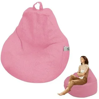 Unyqoos® Sitzsackbezug – atmungsamer Baumwoll‐Leinen‐Mix, rosa, 100 x 120 cm, für Innen- & Außenbereich, großer Reißverschluss, maschinenwaschbar - Rosa