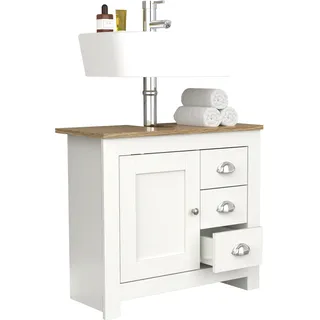 VCM Balusa L Badezimmerschrank 58 x 65 x 30 cm Weiß Holz