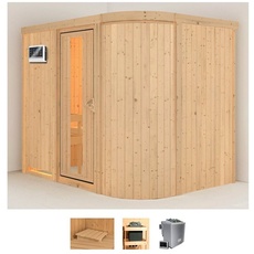 Bild von Sauna »Thyra 4«, (Set), 9-kW-Bio-Ofen mit externer Steuerung beige