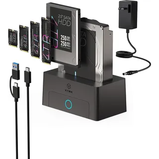 Icy Box DockingStation 2,5"/3,5"/M.2 NVMe USB 3.2 Gen 2 Spade Dock 1123 | 2,5", 3,5" HDD/SSD sowie M.2 NVMeUSB 3.2 Gen 2 (10 Gbps) zum HostUSB-C zu USB-C/-A Kabel inklusive