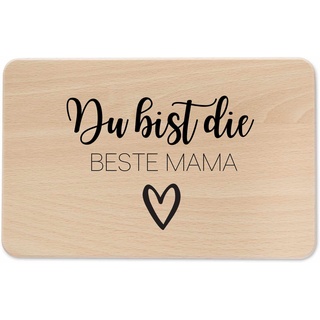 wunderwunsch Individuelles Holzbrett mit Gravur für Mama Robustes Holzbrett als Geschenk zum Muttertag Personalisiertes Schneidebrett Mama 1