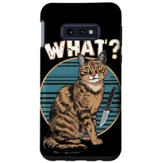 Hülle für Galaxy S10e Katze Messer Design Witzige Tier Katzen