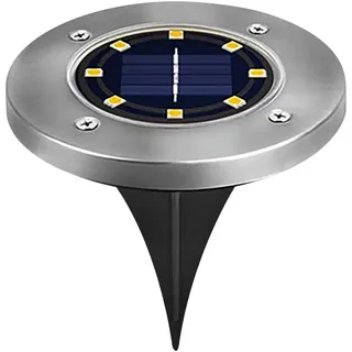 Matel LED Solar-Gartenleuchte Edelstahl 1 W 3 Einheiten mit Dämmerungssensor weiß