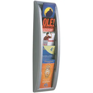 Paperflow Wandprospekthalter Kompakt silber 1/3 A4 5 Fächer