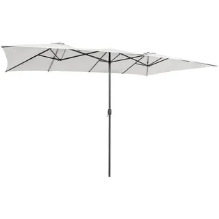 Costway Doppelsonnenschirm 426 x 265 cm Beige