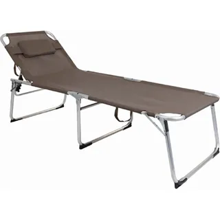 XXL Aluminium Gartenliege Sonnenliege Liege gepolstert L200xB70cm - Taupe