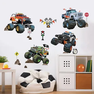 wondever Wandtattoo Autos Junge Wandaufkleber Rennauto Cars Wandsticker Wanddeko für Kinderzimmer Jungen Babyzimmer Schlafzimmer