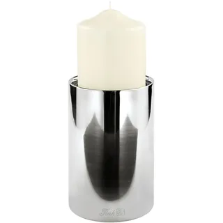 Fink Kerzenhalter »SOBRIO« aus Edelstahl, Ø 10 cm - für Stumpenkerzen Ø 8 cm, silberfarben