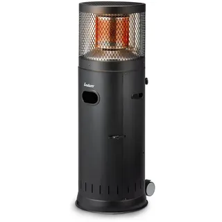 Enders® Terrassenheizer Gas Polo Black 2.0, Gas-Heizstrahler, Terrassenstrahler mit stufenloser Regulierung, ENDUR Reflektionssystem, Transporträder, Umkippsicherung #5464