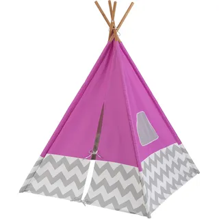KidKraft Deluxe Rosa Tipi Zelt aus Holz und Canvas für Kinder, Outdoor und Indoor Kinderzelt, Kinderzimmer, Spielzeug für Kinder ab 3 Jahre, 00228