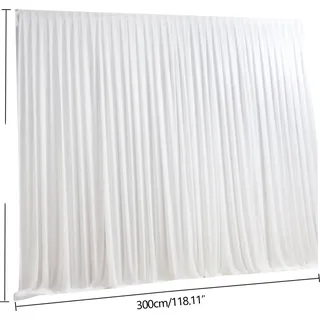 Vorhang, 300x300cm, 68DD Eiskrepp, Moderner Stil, Weiß, 300 X 300cm - Weiß