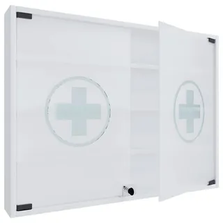 Mid.you Medizinschrank , Weiß , Holzwerkstoff , 3 Fächer , 80x60x10 cm , Badezimmer, Badmöbel, Medizinschränke