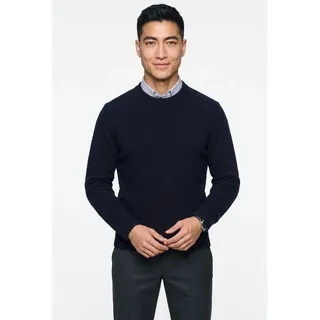 Rundhalspullover CINQUE "CIZAC", Herren, Gr. 3XL, blau (dunkelblau), Strick, Obermaterial: 80% Baumwolle, 16% Polyamid, 4% Elasthan, unifarben, slim fit, Rundhals, Strickbündchen, Pullover Rundhalspullover, mit Strickbündchen