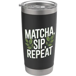 Matcha Sip Repeat Lustiger Iced Matcha Latte Doppelwandiger Edelstahl-Thermobecher