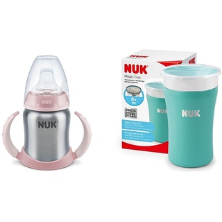 NUK Learner Cup Trinklernbecher, auslaufsicher, hochwertiger Edelstahl & Magic Cup Trinklernbecher aus Edelstahl | ab 8 Monaten | 230 ml