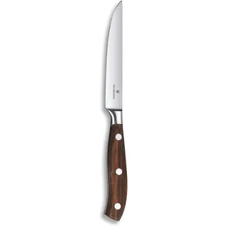 Victorinox Grand Maître, Profi Steakmesser, Extra Scharfe Klinge, gerader Schliff, 12 cm, Edler Holzgriff, Rostfreier Stahl, braun