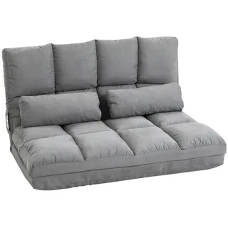 Homcom Relaxsessel 2-in-1 Polyester/Samt 73 x 60 x 102 cm Grau