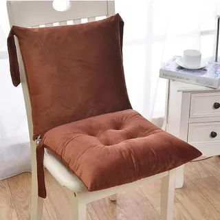 Hoowarm Stuhlauflage Samt Küchen mit Rückenteil Outdoor Indoor Sitzkissen Stuhlkissen mit Bänder Rutschfestes für Garten,Bürostuhl, Esszimmerstühle Niedriglehner Sitzpolster(1,40x40cm/16x16in)