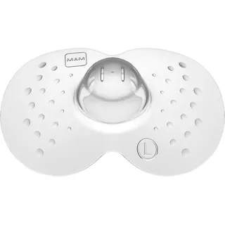 MAM Stillhütchen Größe L (ø 23 mm) im 2er-Set, Brusthütchen zum Schutz beim Stillen, Brustwarzenschutz für maximalen Hautkontakt zwischen Mutter und Kind