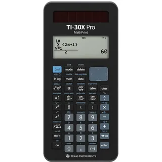 Texas Instruments TI-30X Pro Mathprint Schulrechner (4-zeiliges hochauflösendes Display, Solar- und Batteriebetrieb) Schwarz