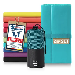 Blumtal Mikrofaser Handtuch leicht & extra saugstark - schnelltrocknende Microfaser Handtücher - optimal als Fitness Handtuch/Strandtuch Mikrofaser/Gym Towel - Reisehandtuch kompakt - Petrol