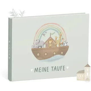 mintkind Erinnerungsalbum Taufbuch Meine Taufe Arche Salbei – Geschenk zur Taufe für Jungen und Mädchen – Geschenk von Patentante oder Patenonkel – liebevoll gestaltetes Buch für besondere Momente