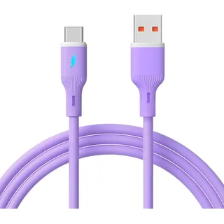 Akyga USB-Kabel USB-A Stecker, USB-C® Stecker 1 m Violett