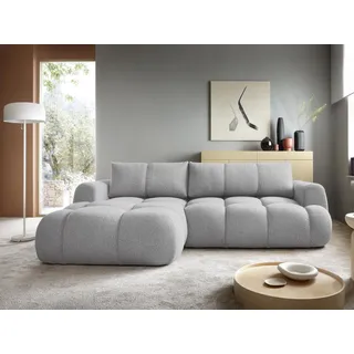 Mirjan24 Ecksofa Mitto, Eckcouch mit Schlaffunktion und Bettkasten, L-Form, Ausziehautomatik DL (Farbe: Now Or Never 83, Seite: Links) - Grau