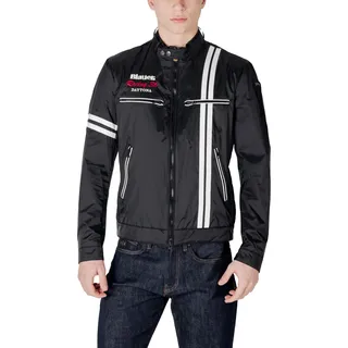 Blauer Herren Motorradjacke Schwarz für Frühling Sommer : Größe - L Größe: L - Schwarz