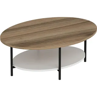 [en.casa] Couchtisch Fredericia Weiß Eiche 90 x 36 x 60 cm