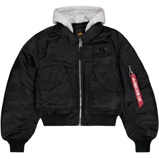 Alpha Industries Damen CWU-45/P Hooded Bomberjacke, Black, L