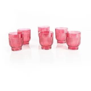 Logbuch-Verlag 6 Teelichtgläser Glas rosa pink 7 x 8 cm Tischdeko Geburtstag Hochzeit Feste sommerlich Gläser