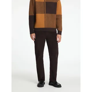 Cordhose SELECTED "SLH196-STRAIGHT MILES CORD PANT W NOOS", Herren, Gr. 28, Länge 32, braun (chocolate torte), Web, Obermaterial: 98% Baumwolle, 2% Elasthan, unifarben, straight fit normal, Hosen Cordhose