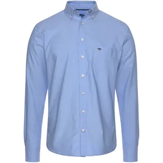 FYNCH-HATTON Langarmhemd mit Button-Down-Kragen, blau