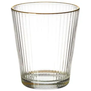 HOME DECO FACTORY THE KA6275/WEB – Set mit 6 Gläsern, geriffelt, goldfarben, 30 cl, für Wasser, Saft, Soda, Cocktail