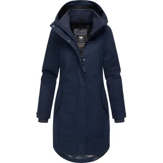 Wintermantel RAGWEAR "Wintermantel Jannisa Coat", Damen, Gr. 3XL, blau (navy), Obermaterial: 100% Polyester PES.  Obermaterial: Futter: 100% Polyester PES. 100% Polyester PES., Mäntel Wintermantel