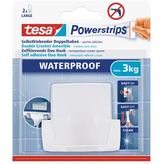 Tesa Doppelhaken Waterproof Wave Weiß