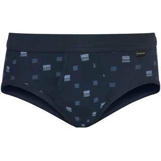 Slip SCHIESSER, Herren, Gr. 5, 3 Stk., blau (marine, bedruckt), 100% Baumwolle, Unterhosen Slip