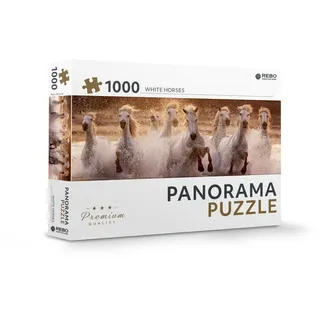 Rebo Legpuzzle Panorama 1000 stukjes - White Horses