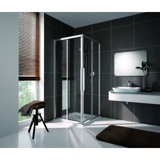 Koralle Eckdusche Schiebetür 2-teilig mit Festfeld myDay ESF2 90/90 875-895x2000mm, VB02909020DP1, Duschkabine: Rahmen: Silber poliert, Glas: ESG GlasPlus