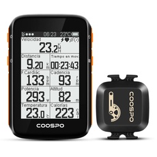 COOSPO GPS Fahrradcomputer Kabellos Bluetooth5.0 ANT+, Drahtloser Fahrradtacho Kilometerzähler Radcomputer Synchronisierung mit Strava, 2.6 Farbdisplay mit Hintergrundbeleuchtung Wasserdicht IP67