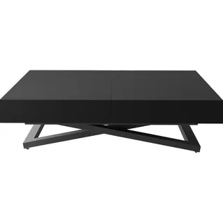 WFL GROUP Couchtisch Schwarz, Holzwerkstoff, Rechteckig,Rechteckig, 120x76x80 cm, Wohnzimmer, Wohnzimmertische, Couchtische