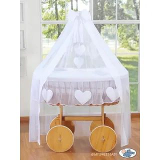 Babykorb mit Himmel Deluxe - Amelie Weiß - Weiß